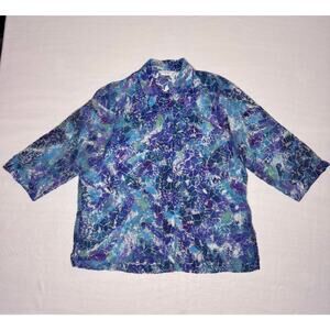 Vintage Petite Button Floral Blouse
